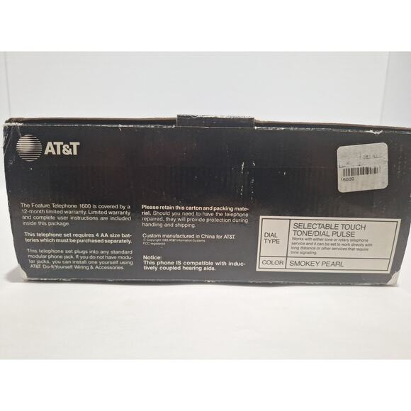 AT&T Feature Telephone 1600 Smokey Pearl – NOS Digital Display Phone- Mint - Picture 8 of 9